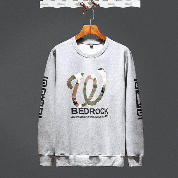 

men's new sweatshirt autumn winter pullover hoodies with america"s team bedrock letters printting long sleeve clothing 4 styles, Black