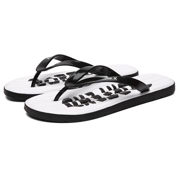 

south korean version of soft-soled anti-skid alphabetic slippers for summer 2019 men's comfortable and leisure beach shoes, Black