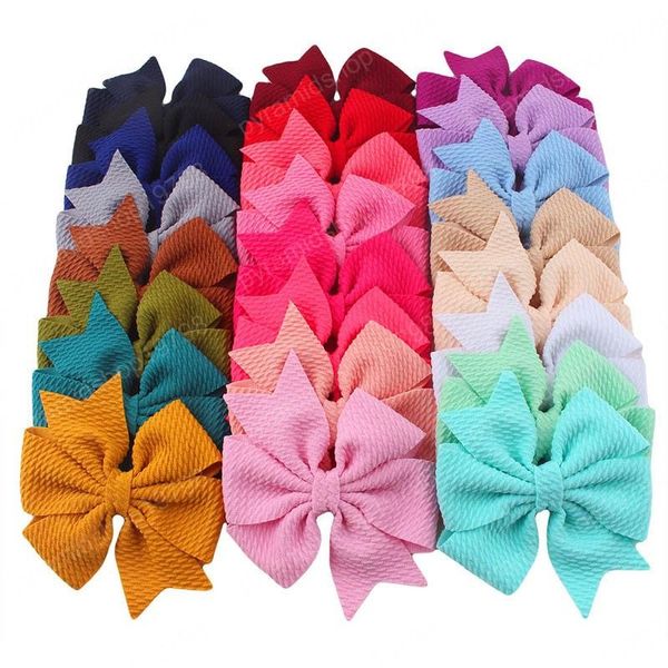 

24color 2020 new 3.7inch bows girls hair clips cute kids barrettes baby bb clip designer hair clips baby girl hair accessories, Slivery;white