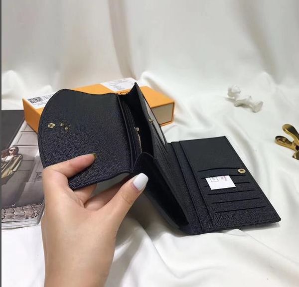 

new style with box real leather multicolor coin purse long wallet card holder classic zipper wallet, Red;black