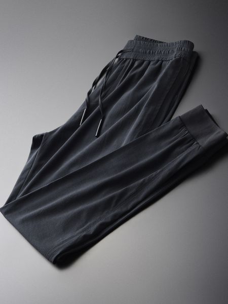 

minglu summer thin pants man plus size 4xl luxury silky ventilate fabric slim fit men's trousers sport casual skinny pants men, Black