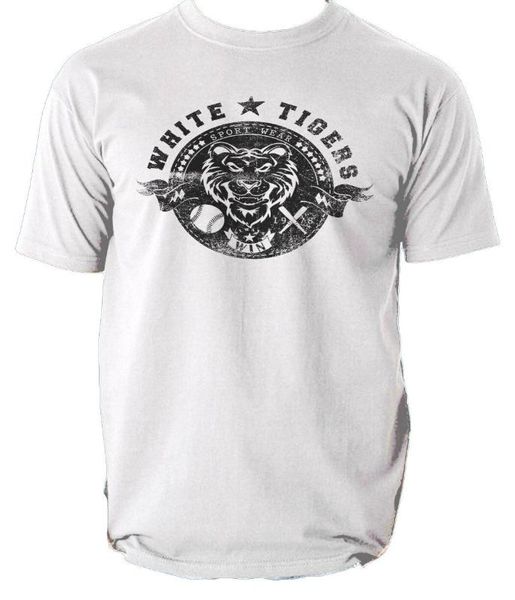 

white tigers t shirt baseball sport s-3xl, White;black