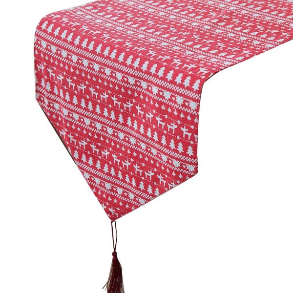 

christmas supplies linen printed christmas tablecloths tree elk pattern tablecloth