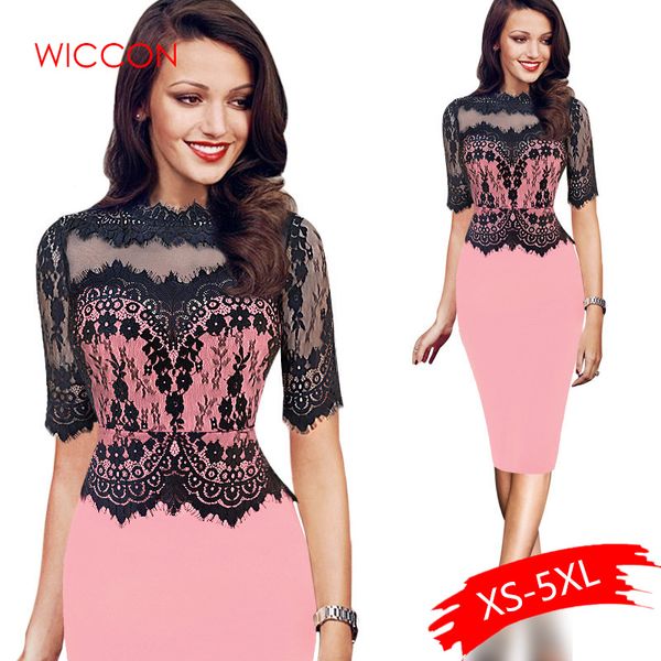 

женщины элегантный повседневный vintage короткие кружева рукава партии специальный случай оболочки монтажн bodycon one piece платье костюм, White;black