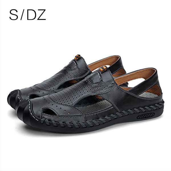 

sandals sdz 2021 casual shoes men summer non-slip breathable comfortable fashion black brown beach size 38-46