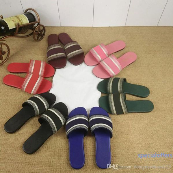 

designer women flip flops dway embroidered cotton sandals slides fashion women shoes slippers superstar flip flops kcq209ekl_s16v with box, Black