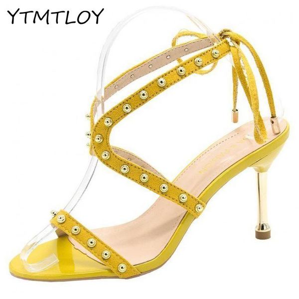 

fashion 2020 summer women's sandals pu lace-up ladies high heel sandals woman shoes pumps new sandalias de mujer zapatilla, Black