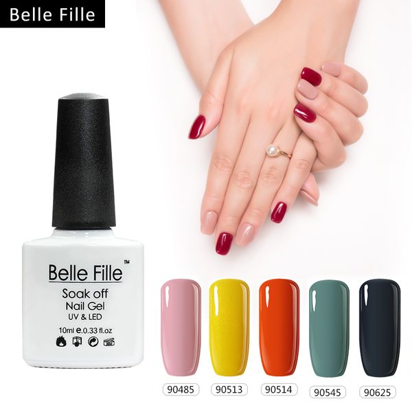 

belle fille nude nail gel polish soak off led uv gels long lasting varnish beautiful nails art by gel polish need uv led lamp, Red;pink