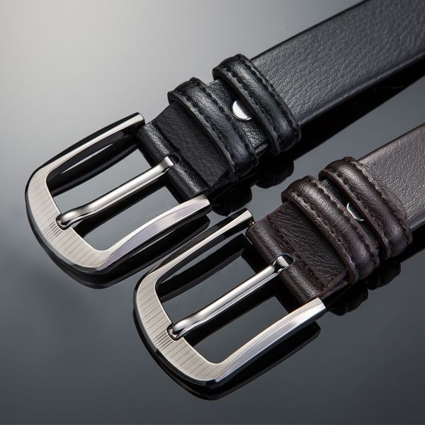 

2pcs 2020 new belt for women men big buckle belts male chastity belts oo womens leather belt wholesale ing, Black;brown
