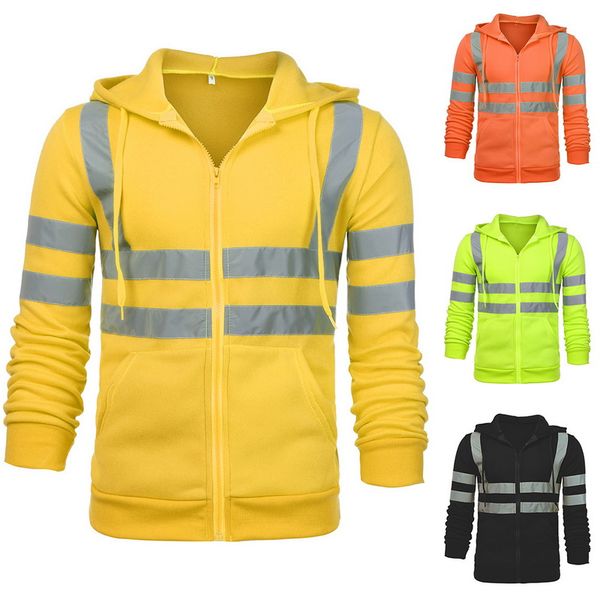 

дорожных работы высокого воротника пуловеры с длинным рукавом с капюшоном толстовка новой рубашка флуоресцентный комбинезон лучших предложен, Black;brown