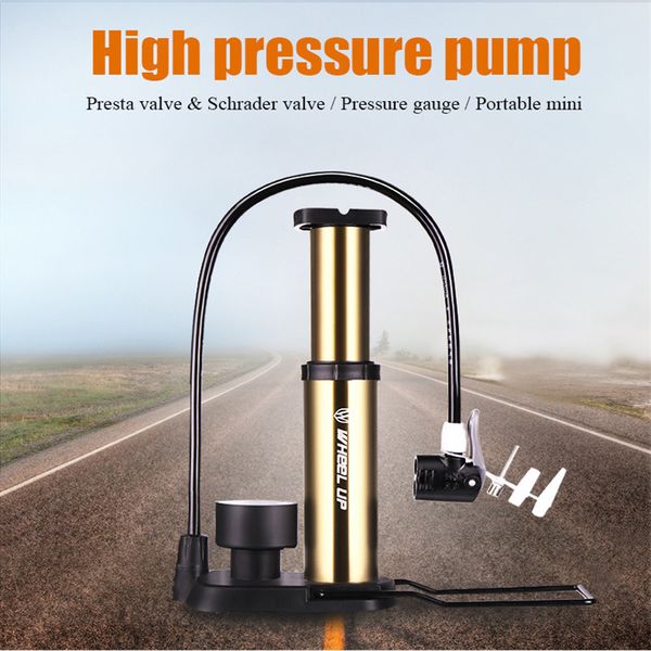 

1pcs portable cycling mountain bike bicycle mini air pump foot pedals pressing tire inflator with manometer lightweight