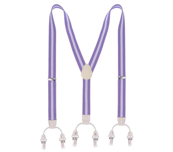 

deobox suspenders for kids with white pu leather joint and 6 clips with plastic teeth insert ing, Black