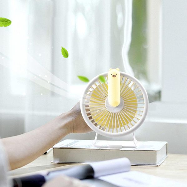 

brelong мини usb настольный вентилятор персональный портативный вентилятор многоцветный светодиодный ночник домашнего офиса белый / серый