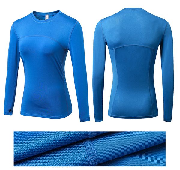 

woman long sleeve t shirt pro fitness solid color quick dry women tees t-shirt sportswear women t-shirt, White
