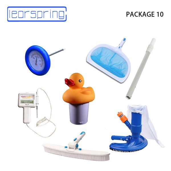 

1 lots package vacuum cleaner with brush swimming pool cleaning and suction head pool accessories skimmer automatic dispenser