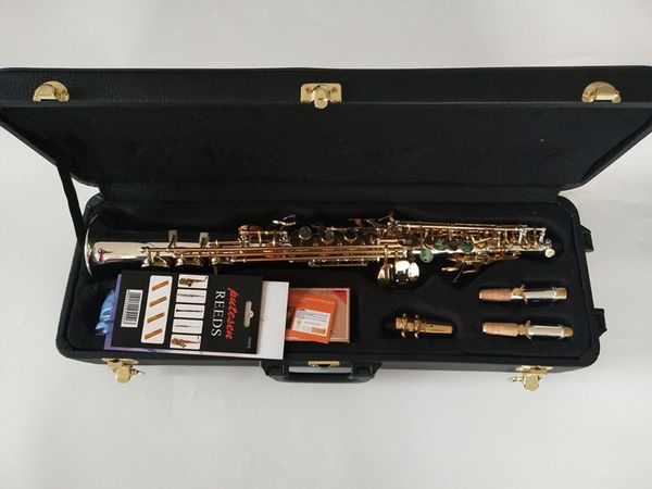 Strumenti musicali sax soprano dritto B piatto argento professionale S-992 Prestazioni Spedizione gratuita