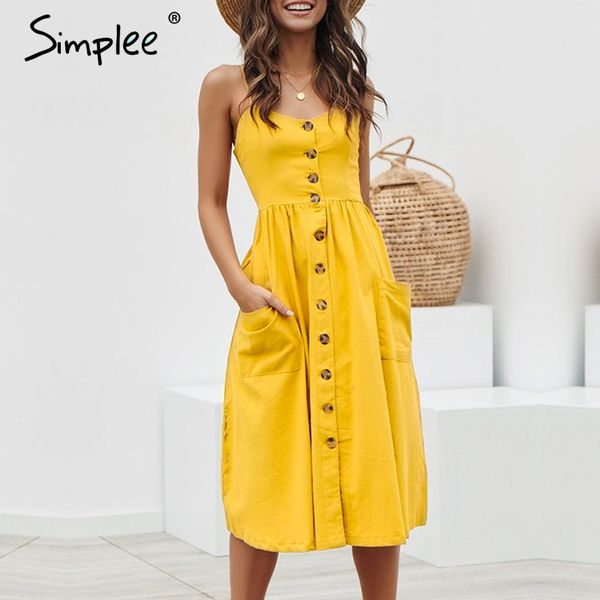 

elegant buttons women dress spaghetti strap pockets polka dots cotton dresses summer casual female plus size vestidostidos, Black;gray