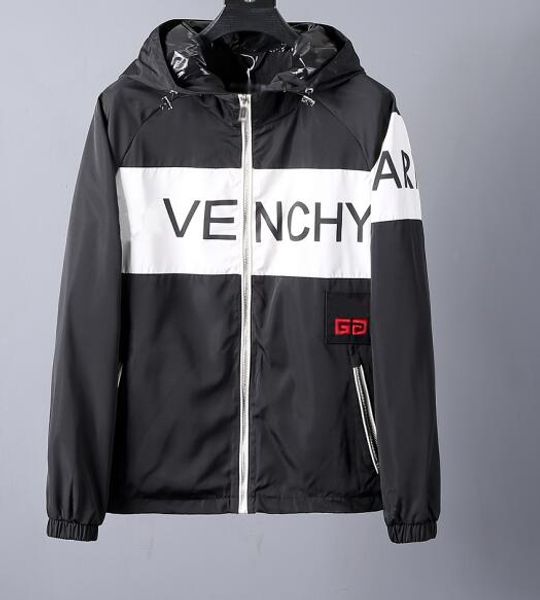 

brand mens jacket coat givency 19ss locomotive coat windproof clothes large size fashion jacket outdoor sportswear men sweater jackets ins, Black;brown