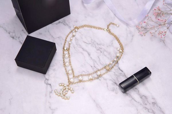 

fashion pearl necklace designer women necklace rings luxury earrings love bracelet mens 14k gold chains cuban link chain 2020 new, Silver