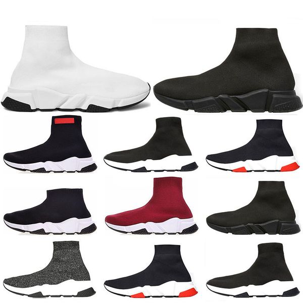 

2019 speed trainer luxury shoes red grey black white flat classic socks boots sneakers women trainers runner size 36-45, White;red