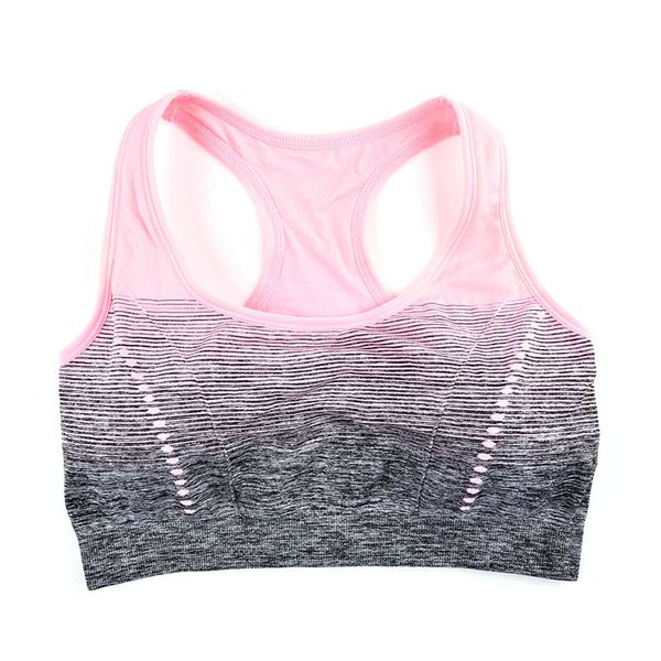 

Gradient Sports Bra High Stretch Breathable Top Fitness Women Padded for Running Yoga Gym Seamless Crop Bra