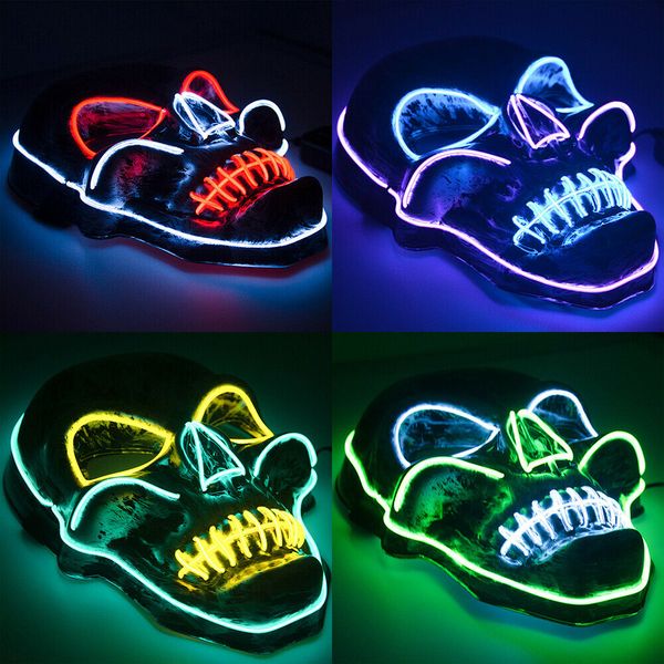 

хэллоуин маска led маска партии маскарад маскарадные маски неоновый свет светятся в темноте ужас светящийся маскер чистка