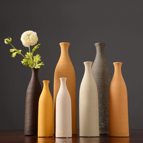 

nordic dried flower ceramic vase tableart decoration container living room home wedding decor vases