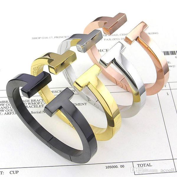 

титан сталь браслет-манжета t гальванической для бренда браслета женских украшений, White