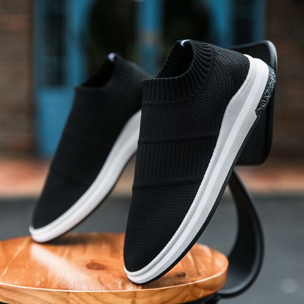 

2009 new mesh flying weaving men's shoes running shoes breathable trend student's board, Black