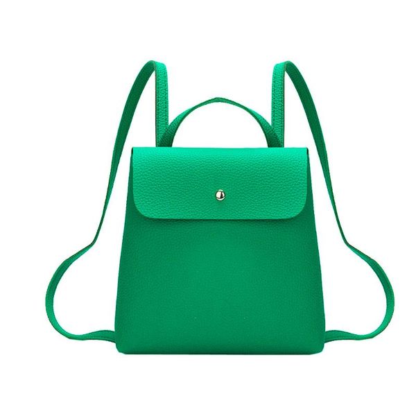 

molave backpack fashion women girl pure color leather teenage mini school bag buckle multi-function backpack shoulder bag