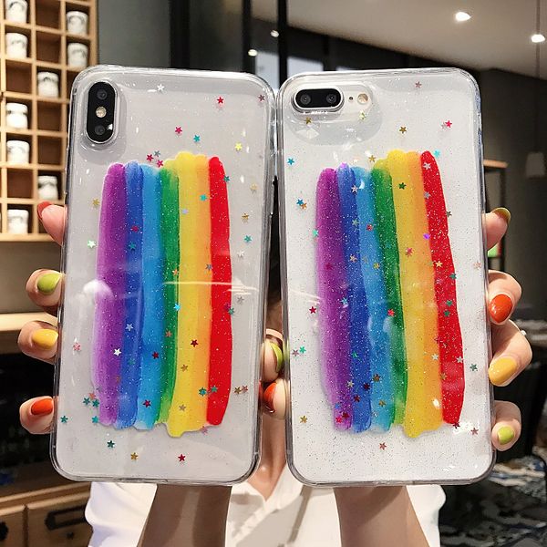 

lovebay glitter bling stars colorful phone case for iphone 11 pro max x xr xs max soft tpu back cover for iphone 6 6s 7 8 plu