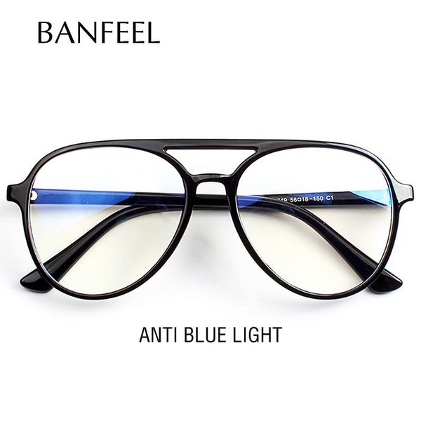 

anti blue light computer glasses oversize women men tr90 anti radiation eyeglasses frame gaming goggles trend ray eyewear, Black