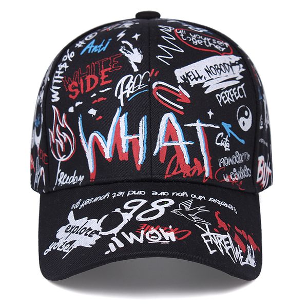 

2020 new graffiti korean men's and women's hip-hop baseball cap visor outdoor sports cap wholesale, Blue;gray