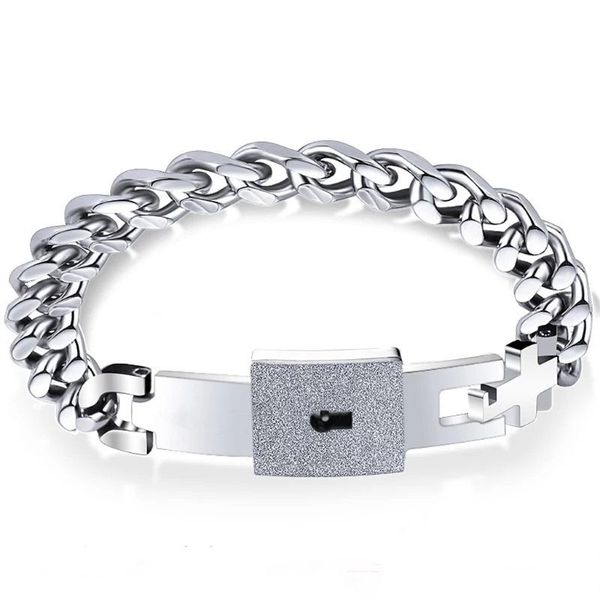 

titanium puzzle couple heart lock key couple bracelet necklace lover, Golden;silver