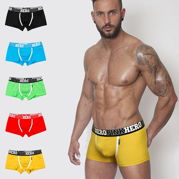 

5 colors breathable boxershorts plus size shorts men's cotton underwear fashion boxer solid beach brief m/  / xl / xxl, White;black