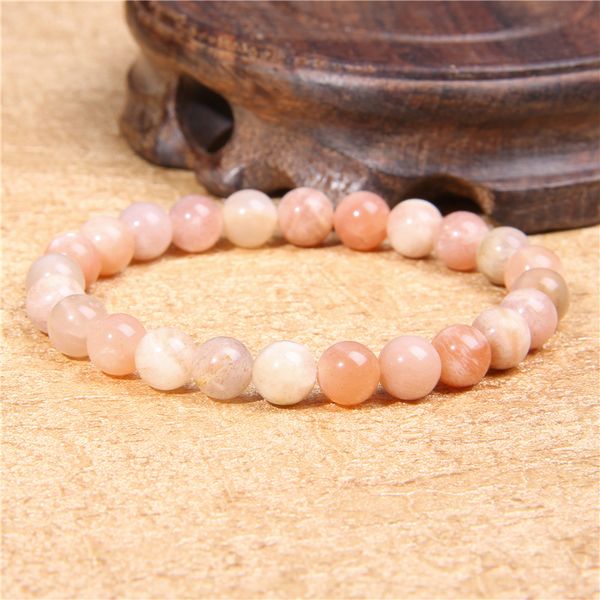 

sunstone beads bracelet natural stone crystal round beads bracelet semi precious stone jewlery for women wholesale, Black