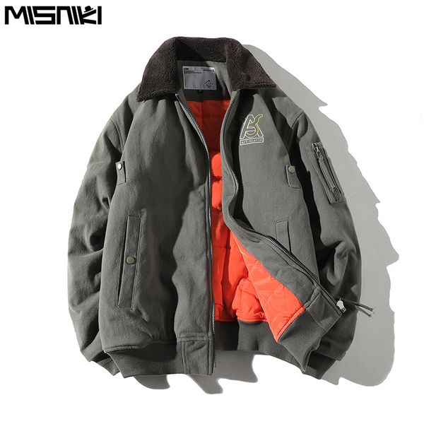 

men's down & parkas misniki 2021 black winter jacket streetwear men thick casual jackets windproof warm coat mens fleece outwear jp07