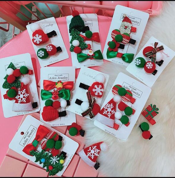 

рождество зажим для волос аксессуары с заколки взрыва клип 4шт каждая карта снег мужчины белл hat дизайн bb клип симпатичные девушки acceess, Slivery;white