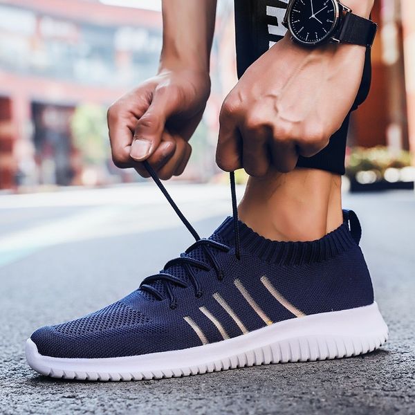 

lightweight breathable air mesh running shoes for men casual fashion sneakers outdoor sport socks shoes lace up jogging footwear
