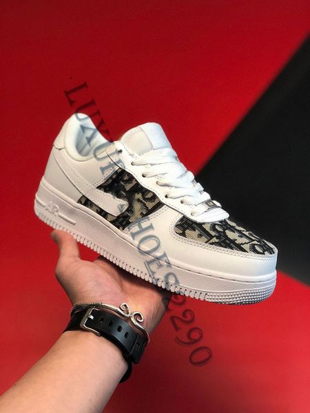 

dhl free 2020 люксус кроссовки высокого качества ретро случайных мужских ботинок женщин способа вскользь ботинки конструктора force кроссовк, Black