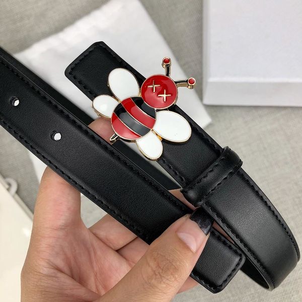 

little bees womens designer belts luxury belts brand d leather belt casual bees style smooth buckle width 24mm with package, Black;brown