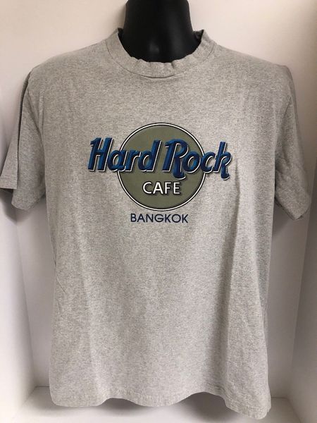 

Hard rock cafe bangkok china cla ic logo gray graphic t hirt men z large funny ca ual top
