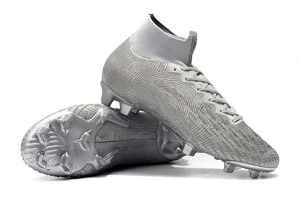 

2019 superfly 7 elite cr7 fg football boots fg men soccer shoes silver soccer cleats