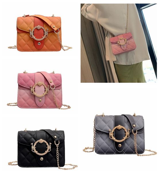 

chain handbags pu leather tide small square package fashion woman shoulder bag korean style messenger bag