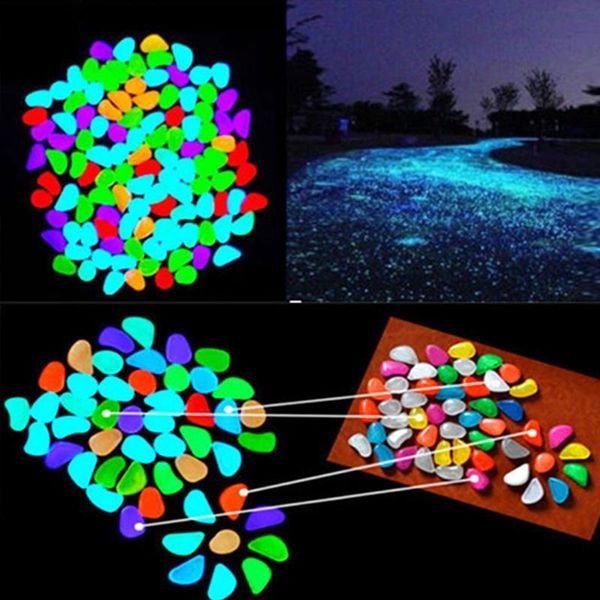 

500pcs garden ornaments glow in the dark artificial luminous pebbles stone aquarium fish tank party wedding decoration 2c0203