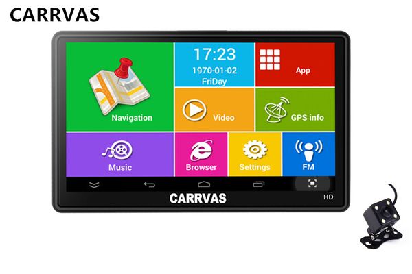 

carrvas 7 inch android car gps navigation truck navigator rearview camera wifi europe/russia map auto gps capacitive screen