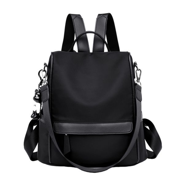 

waterproof oxford cloth easy clean casual zipper closure anti theft women backpack shoulder bag solid multi pocket storage