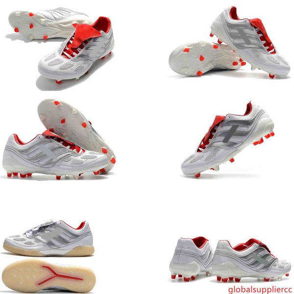 

new 2019 25th anniversary beckham white red predator precision football boots fg soccer shoes soccer cleats sneakers