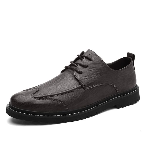 

classic lace up casual men shoes fashion flat male sneakers leather driving shoes men comfortable male sneakers hc-702, Black