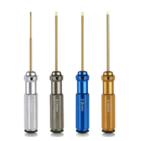 

4pcs h1.5 h2.0 h2.5 h3 hex screwdriver set aluminium hexagon screwdriver set allen driver for rc helicopter car